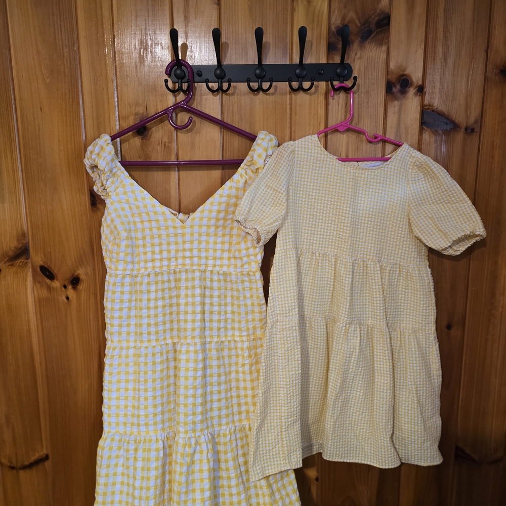 Old Navy Yellow Checkered Kids Dress Set